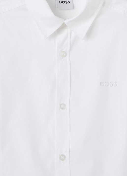 BOSS Overhemd met logoborduring - detail 3 wit