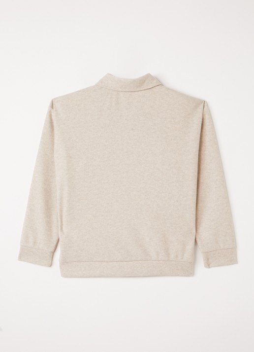 BOSS Overshirt in wolblend  - achterkant beige