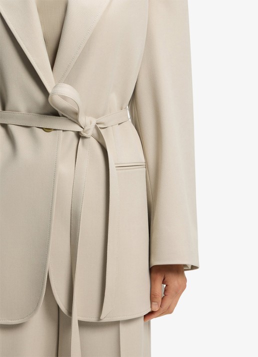 BOSS Oversized-fit blazer met riem - detail 5 beige