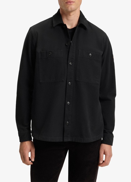 BOSS Oversized fit overshirt van piqué katoen - detail 3 zwart