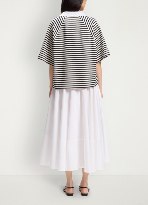 BOSS Oversized fit polo met streepprint - achterkant 3 wit