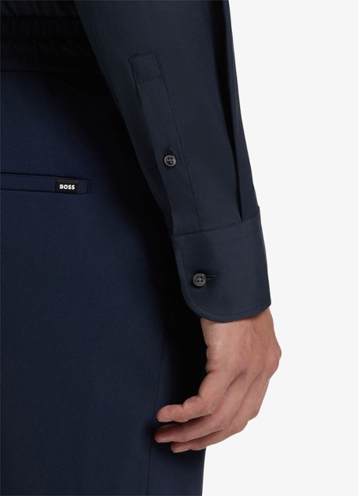 BOSS P-Hank-Spread slim fit overhemd - detail 3 blauw