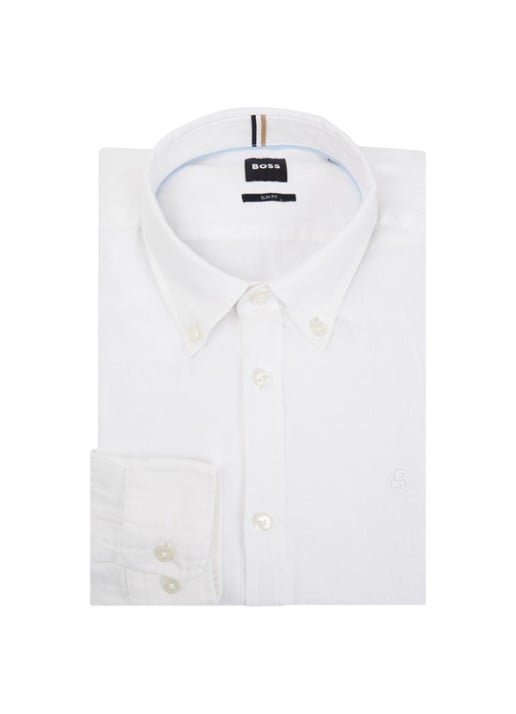 BOSS P-Roan slim fit overhemd van linnen