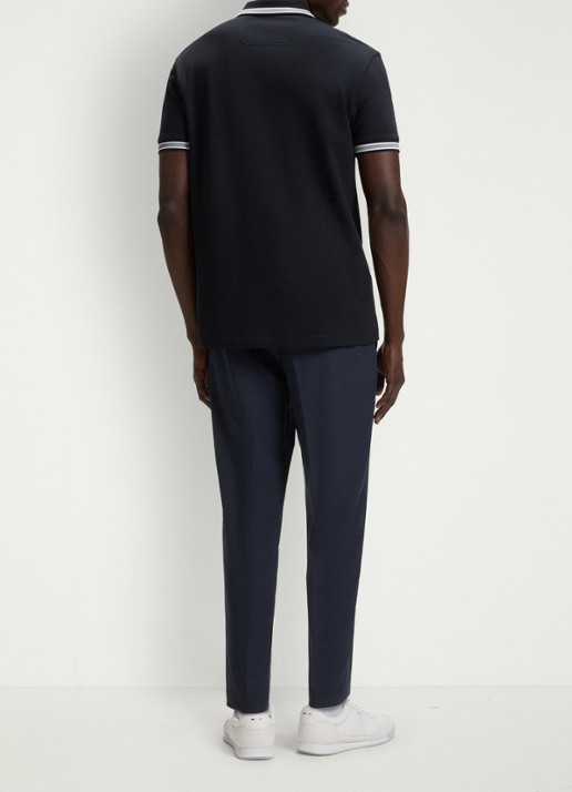 BOSS Paddy-polo van katoenpiqué - achterkant 3 dark blue-402 / blauw