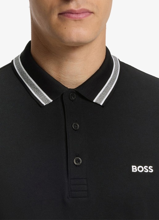 BOSS Paddy-polo van katoenpiqué - detail 3 dark blue-402 / blauw