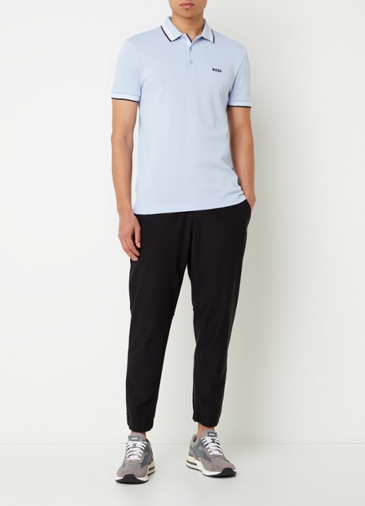 BOSS Paddy-polo van katoenpiqué - voorkant 3 light/pastel blue-450 / lichtblauw