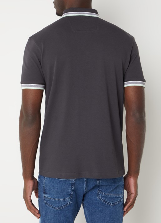 BOSS Paddy-polo van katoenpiqué - achterkant 4 charcoal-016 / grijs