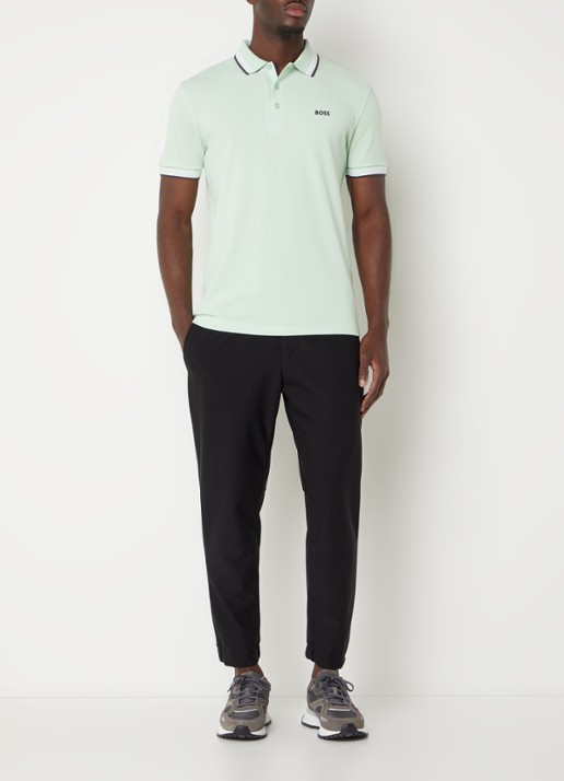 BOSS Paddy-polo van katoenpiqué - voorkant 3 open green-388 / groen