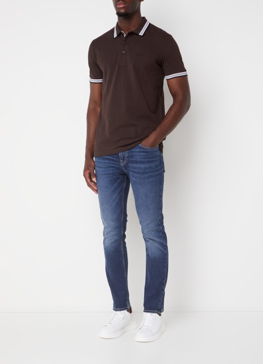 BOSS Paddy-polo van katoenpiqué - voorkant 2 medium brown-213 / bruin