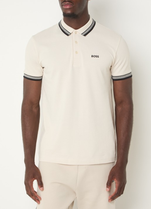 BOSS Paddy-polo van katoenpiqué - detail 4 open white-131 / wit