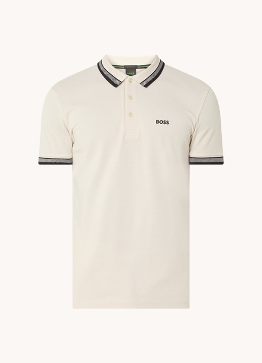 BOSS Paddy-polo van katoenpiqué - voorkant open white-131 / wit