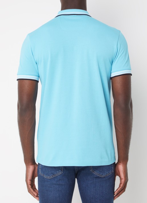 BOSS Paddy-polo van katoenpiqué - achterkant 4 turquoise/aqua-447 / blauw