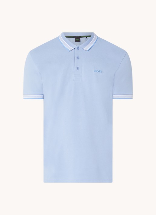 BOSS Paddy-polo van katoenpiqué - voorkant open blue-498 / blauw