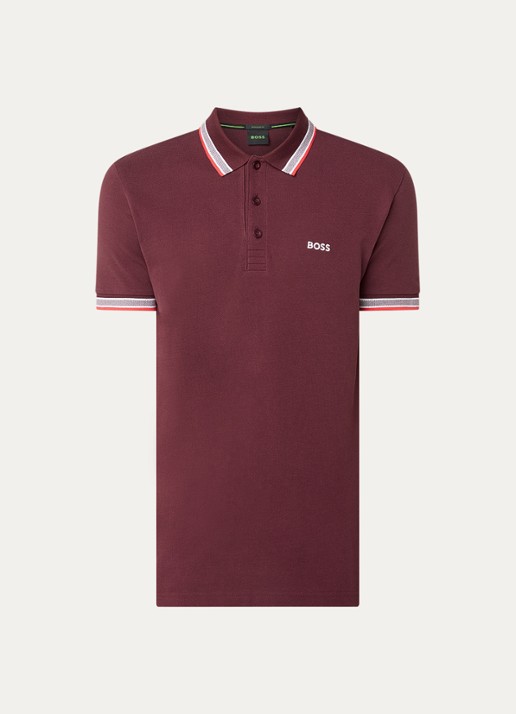 BOSS Paddy-polo van katoenpiqué - voorkant 2 medium red-614 / rood