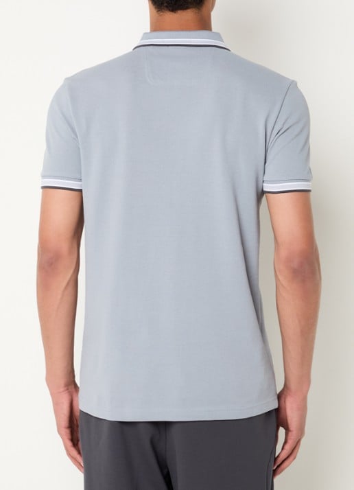 BOSS Paddy-polo van katoenpiqué - achterkant 3 dark grey-026 / grijs