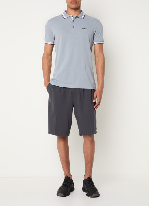 BOSS Paddy-polo van katoenpiqué - voorkant 2 dark grey-026 / grijs