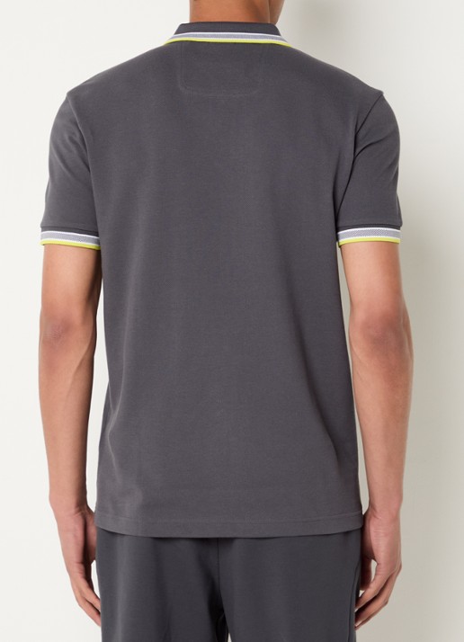 BOSS Paddy-polo van katoenpiqué - achterkant dark grey-029 / grijs