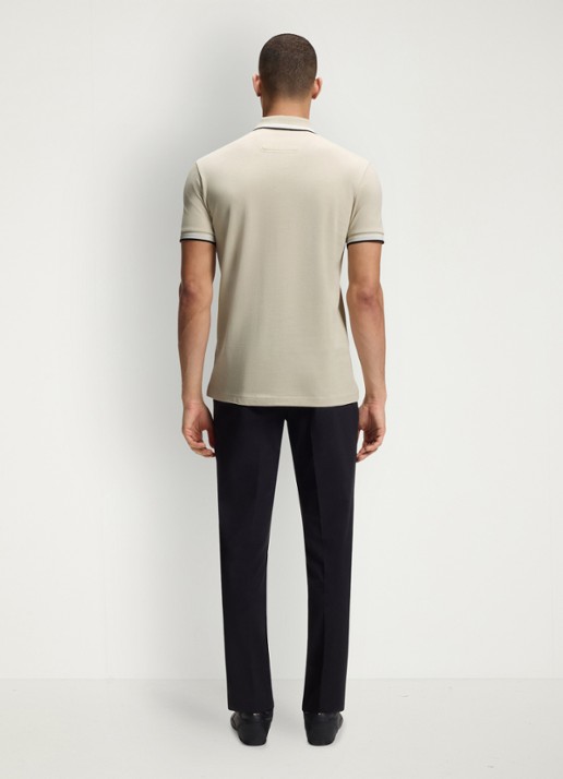 BOSS Paddy-polo van katoenpiqué - achterkant 6 light beige-276 / beige