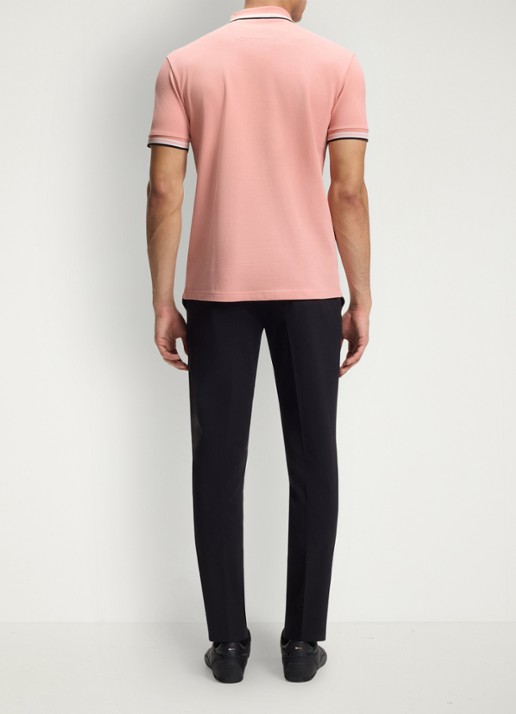 BOSS Paddy-polo van katoenpiqué - achterkant 3 light/pastel pink-686 / roze