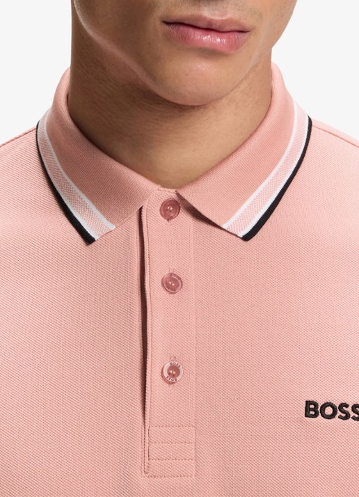 BOSS Paddy-polo van katoenpiqué - detail 5 light/pastel pink-686 / roze