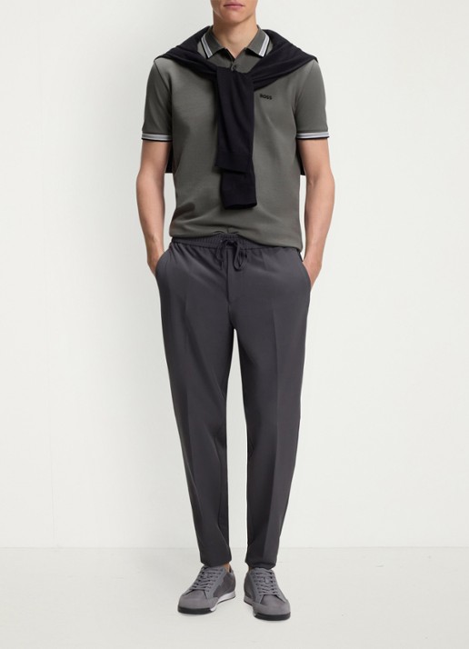 BOSS Paddy-polo van katoenpiqué - voorkant 3 light/pastel grey-054 / grijs