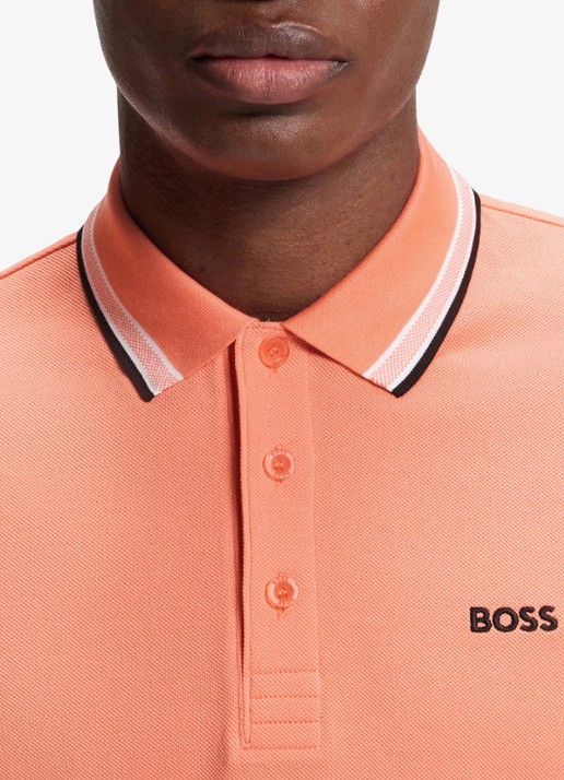 BOSS Paddy-polo van katoenpiqué - detail 5 pink-650 / roze