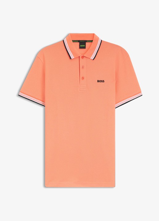 BOSS Paddy-polo van katoenpiqué - voorkant pink-650 / roze