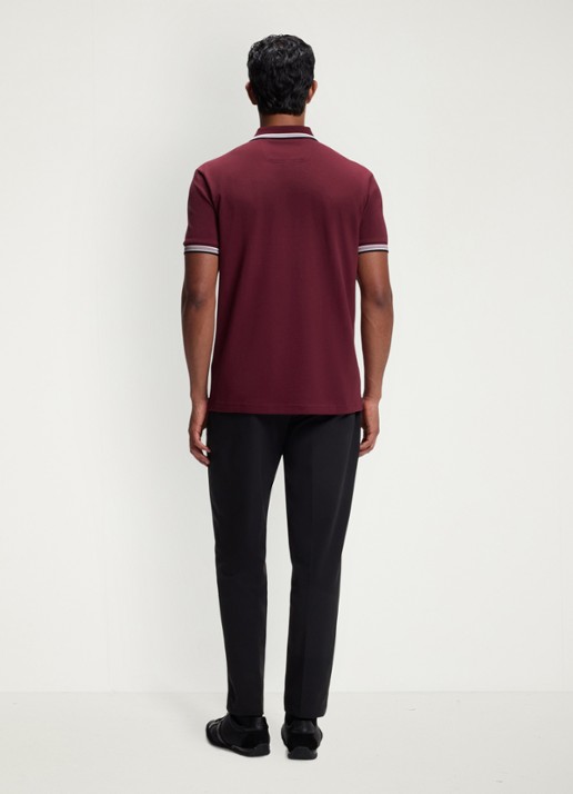 BOSS Paddy-polo van katoenpiqué - achterkant 3 dark pink-654 / roze