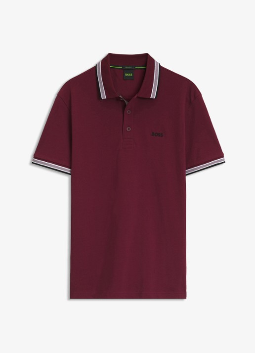 BOSS Paddy-polo van katoenpiqué - voorkant 4 dark pink-654 / roze