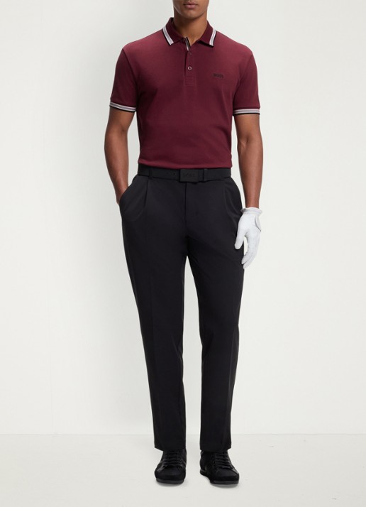 BOSS Paddy-polo van katoenpiqué - voorkant 5 dark pink-654 / roze
