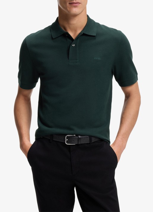 BOSS Pallas-polo van katoenpiqué met logostiksel