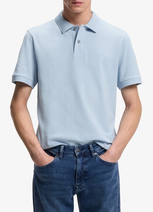 BOSS Pallas-polo van katoenpiqué met logostiksel