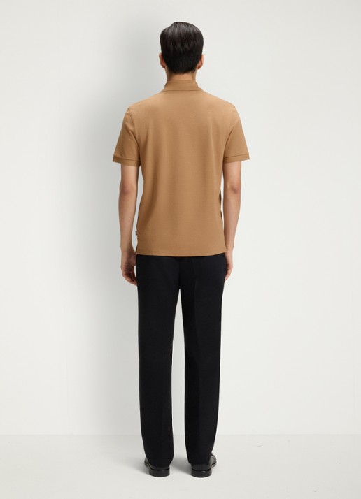 BOSS Pallas regular fit polo van piqué katoen - achterkant 3 creme