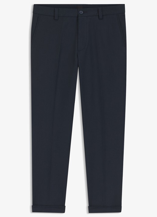 BOSS Pantalon met steekzakken - voorkant blauw