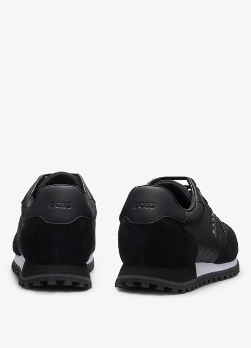 BOSS Parkour sneaker met suède details  - achterkant 5 zwart
