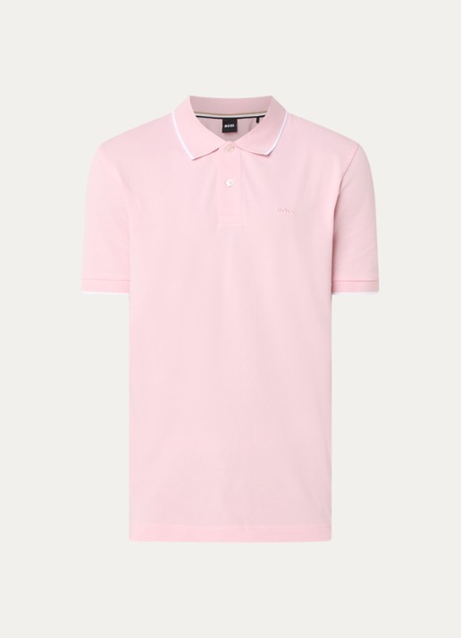 BOSS Parlay regular fit polo met logo - voorkant light /pastel pink-688 / roze