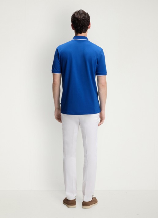 BOSS Parlay regular fit polo met logo - detail 2 medium blue-429 / blauw