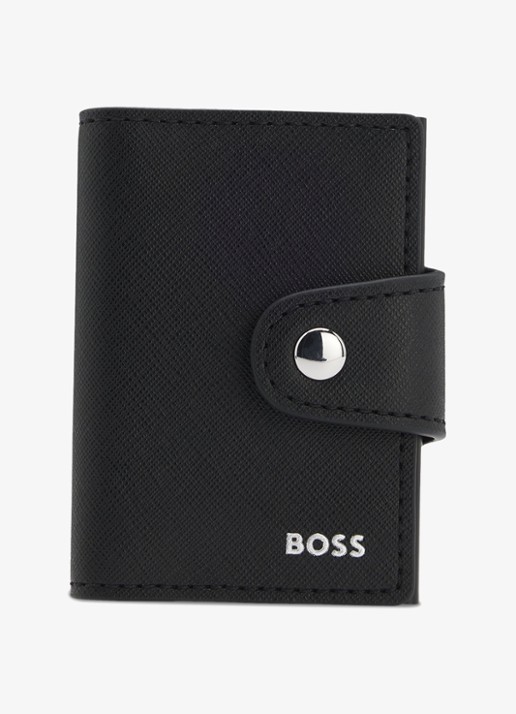 BOSS Pasjeshouder van leer met logo