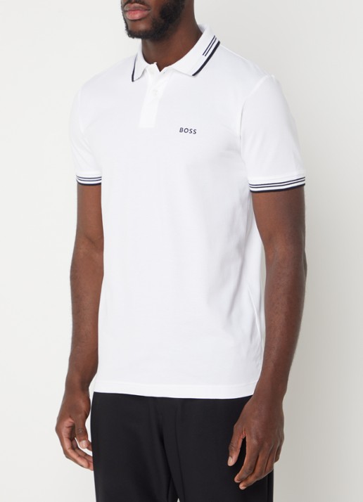 BOSS Paul slim fit polo van piqué katoen met logo