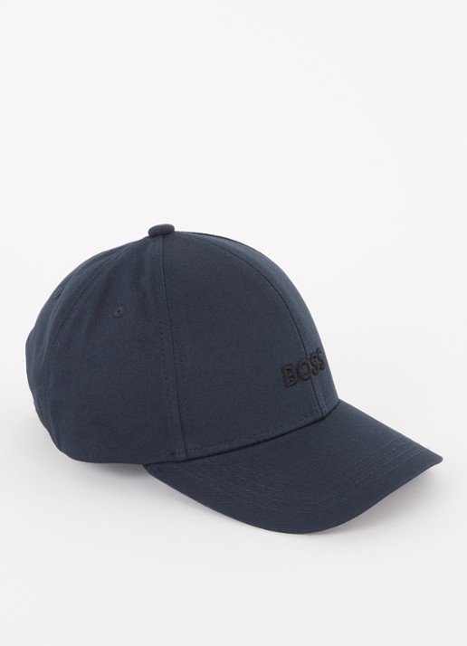 BOSS Pet met logoborduring - voorkant 2 donkerblauw