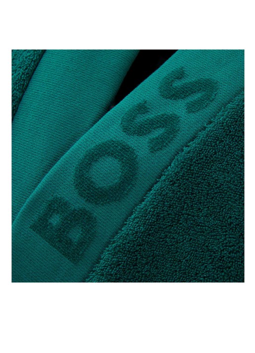 BOSS Plain badjas van katoen - detail 2 zeegroen