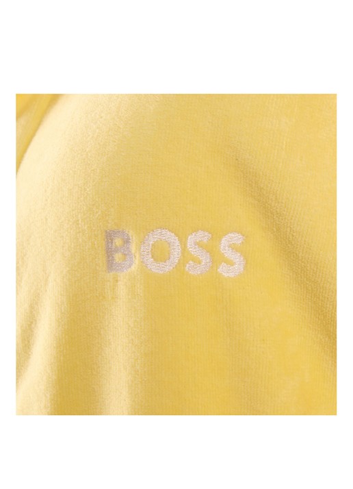 BOSS Plain badjas van katoen - detail geel