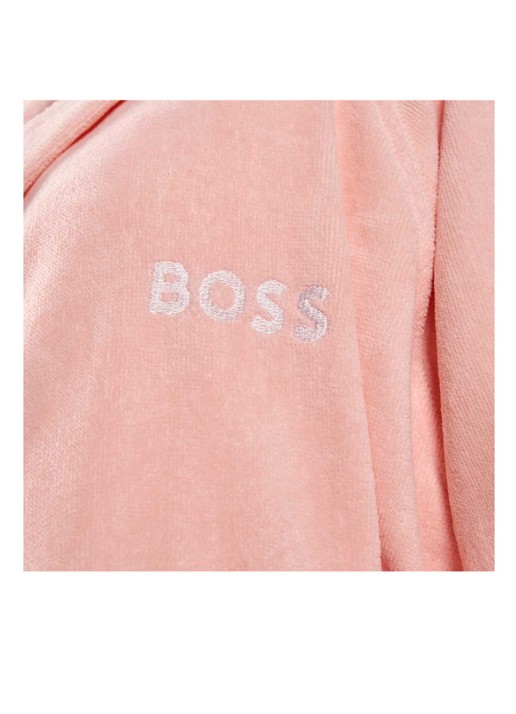 BOSS Plain badjas van katoen - detail 3 lichtroze