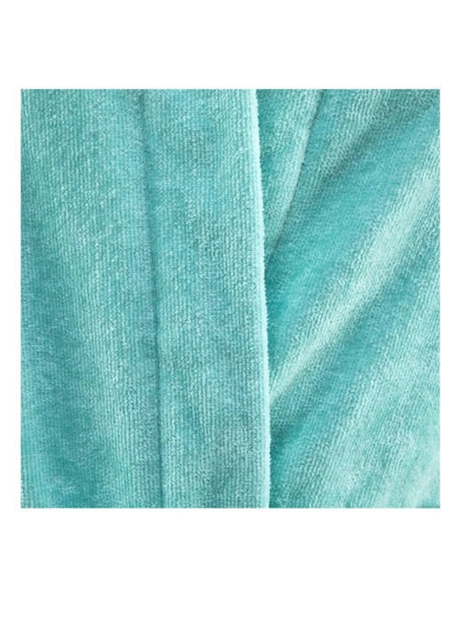 BOSS Plain badjas van katoen - voorkant 2 turquoise
