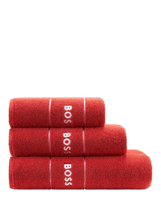 BOSS Plain gastendoek - 600 gr/m2 - 40 x 60 cm - detail oranje