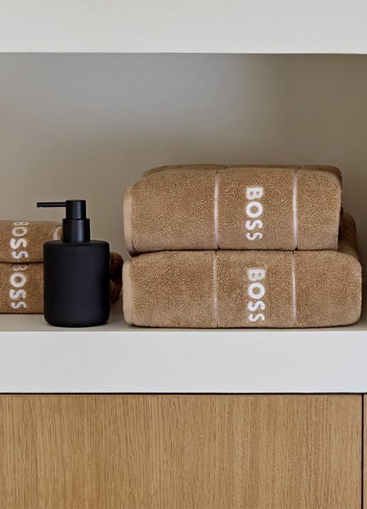 BOSS Plain gastendoek - 600 gr/m2 - 40 x 60 cm - detail 3 bruin