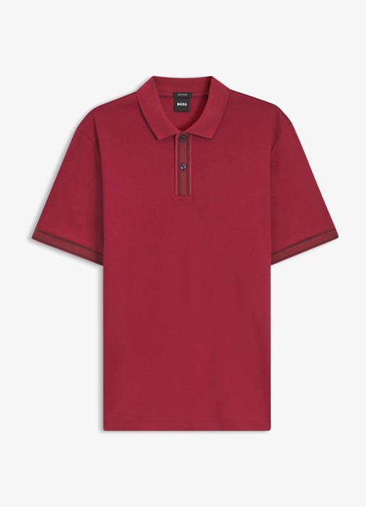 BOSS Polo met korte mouw - voorkant 4 medium red-611 / rood