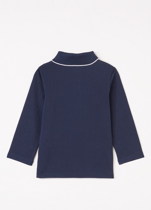 BOSS Polo met logo - voorkant 2 donkerblauw