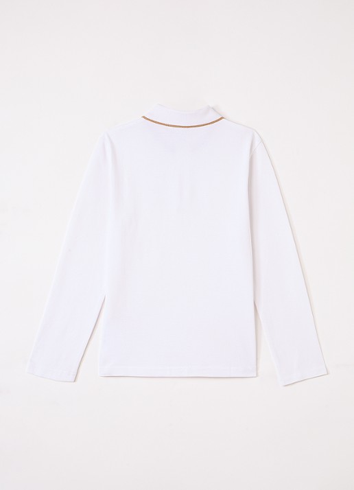 BOSS Polo met logo - voorkant 3 wit