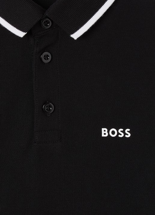 BOSS Polo met logo - detail 3 zwart